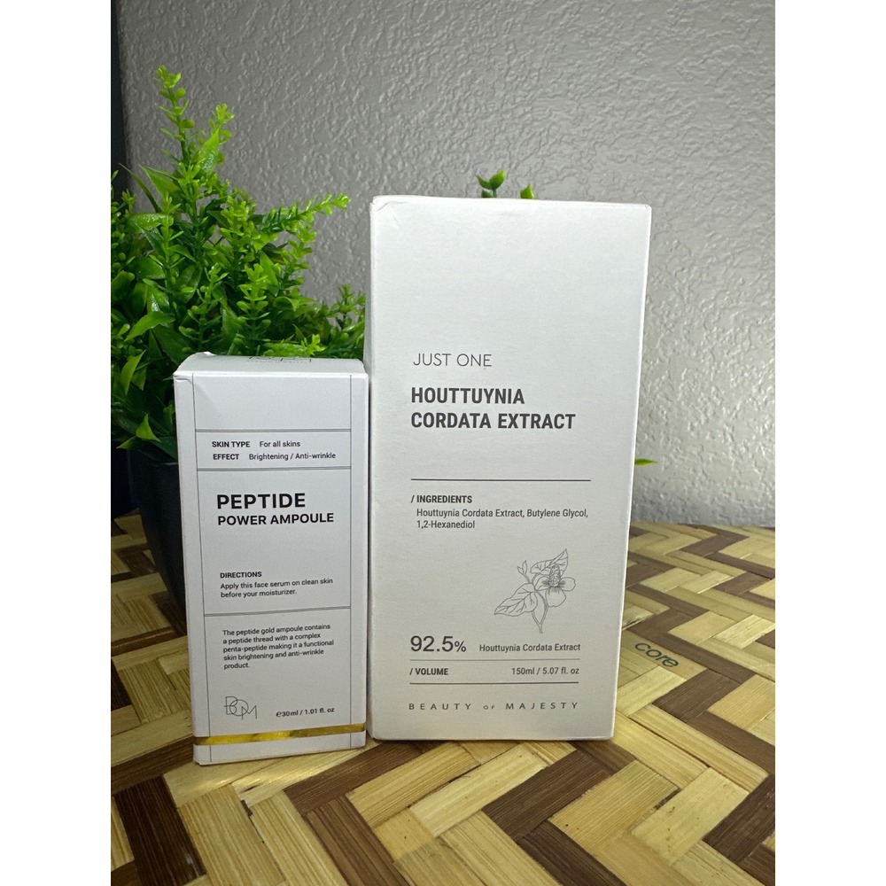 B.O.M Beauty of Majesty Peptide Power Ampoule & Houttuynia Cordata Extract Set